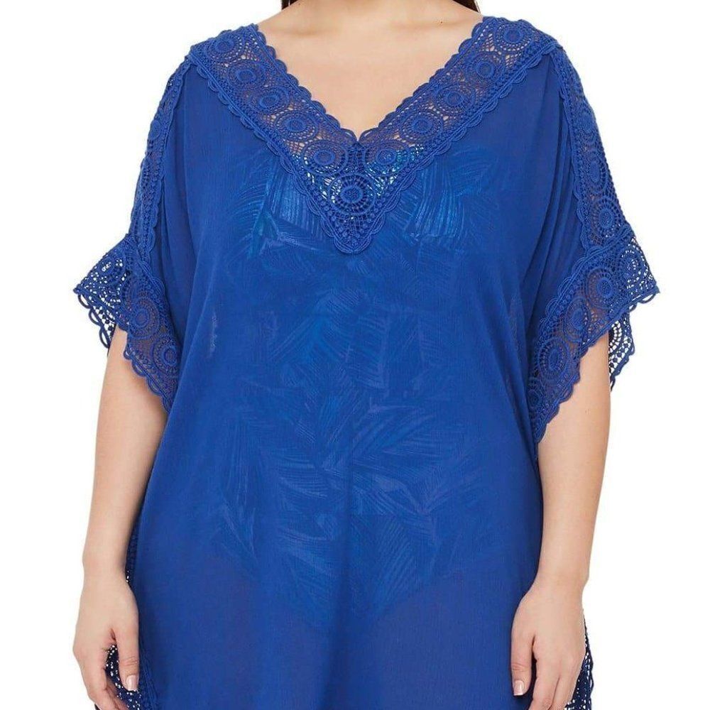 LA BLANCA Island Fare Short Sleeve Tunic MEDIUM